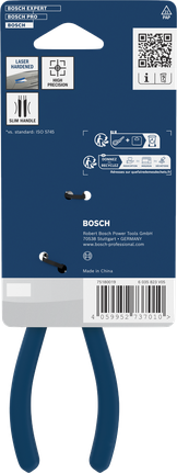 Kìm mũi dài Bosch 180 mm với tay cầm chống trượt được phủ lớp chống trượt.